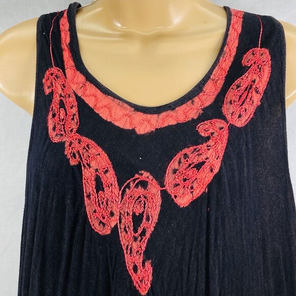 Laddi Vtg Dress Long Maxi Paisley Black One Size Indian Beach - Picture 6 of 11